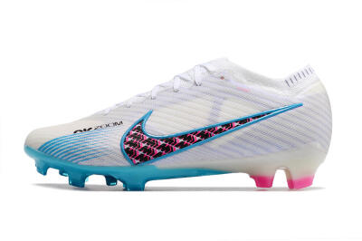 Unisex Nike Air Zoom Mercurial Vapor 15 Elite FG Firm Ground Low-Tops Football Boots - White/Blue/Black/Pink