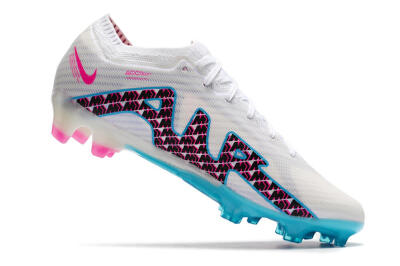 Unisex Nike Air Zoom Mercurial Vapor 15 Elite FG Firm Ground Low-Tops Football Boots - White/Blue/Black/Pink