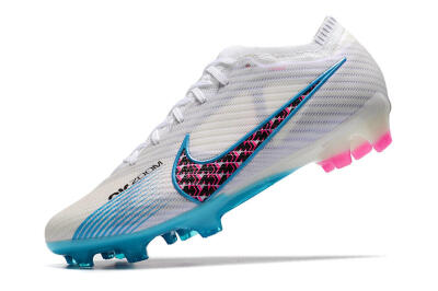 Unisex Nike Air Zoom Mercurial Vapor 15 Elite FG Firm Ground Low-Tops Football Boots - White/Blue/Black/Pink