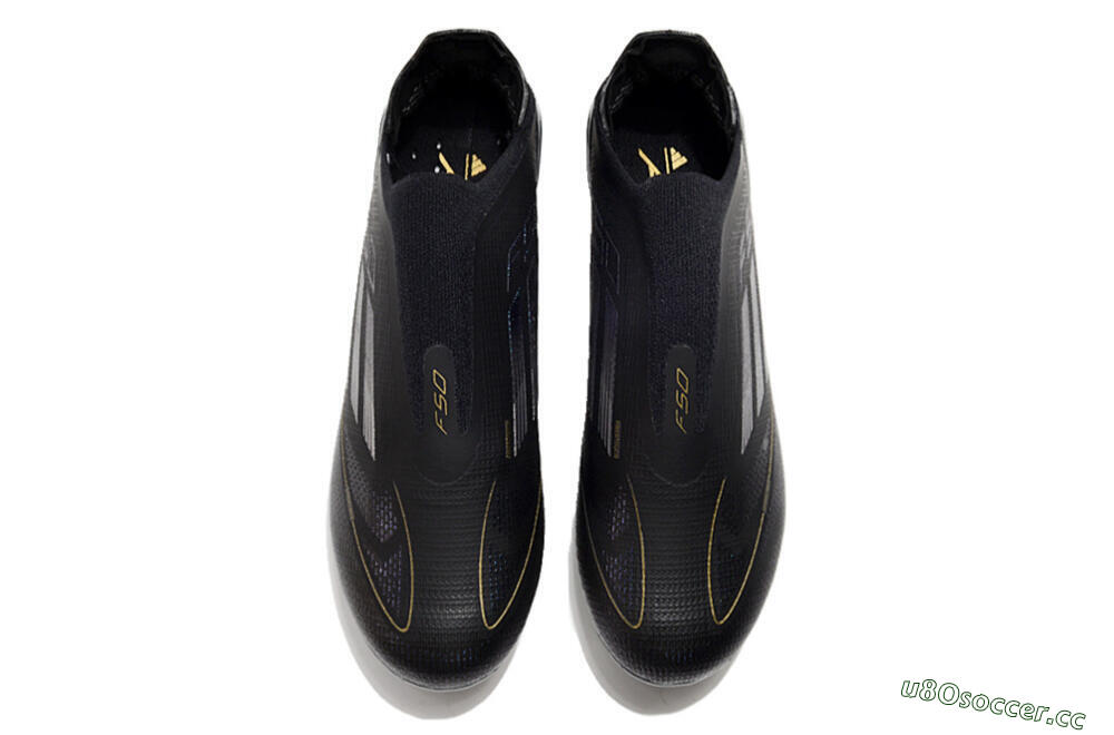 Unisex Adidas F50+ Adizero FG Firm Ground Low-Tops Football Boots - Black/Purple/Gold 4