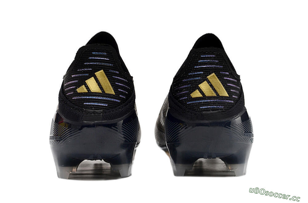 Unisex Adidas F50+ Adizero FG Firm Ground Low-Tops Football Boots - Black/Purple/Gold 5