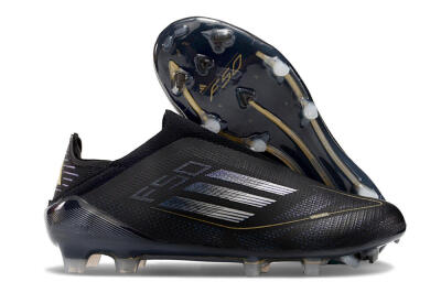 Unisex Adidas F50+ Adizero FG Firm Ground Low-Tops Football Boots - Black/Purple/Gold