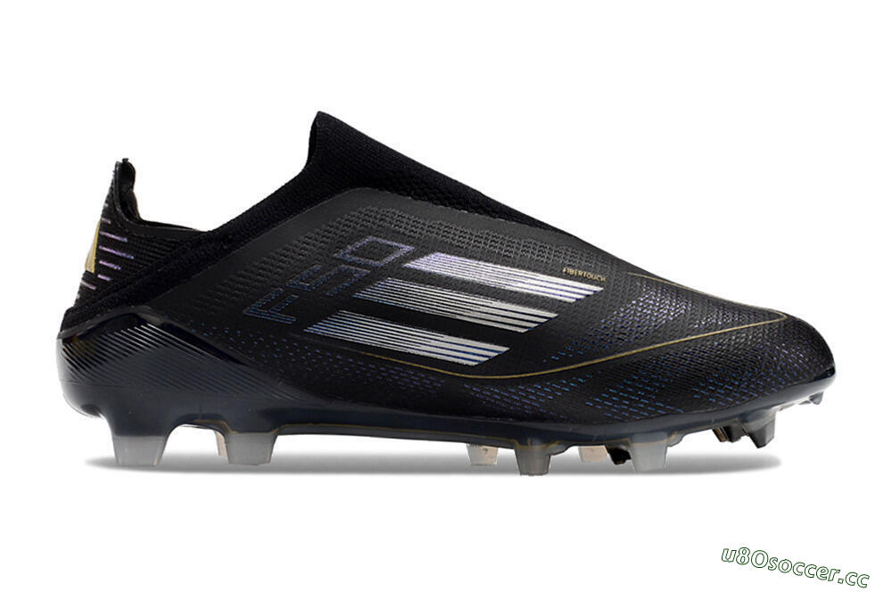 Unisex Adidas F50+ Adizero FG Firm Ground Low-Tops Football Boots - Black/Purple/Gold 7