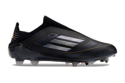 Unisex Adidas F50+ Adizero FG Firm Ground Low-Tops Football Boots - Black/Purple/Gold