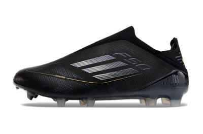 Unisex Adidas F50+ Adizero FG Firm Ground Low-Tops Football Boots - Black/Purple/Gold