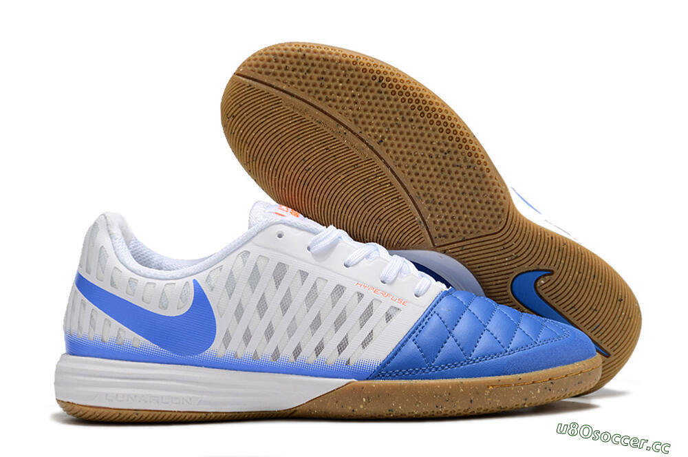 Unisex Nike Lunar Gato 2 IC Indoor & Futsal Low-Tops Football Shoes - White/Blue 2