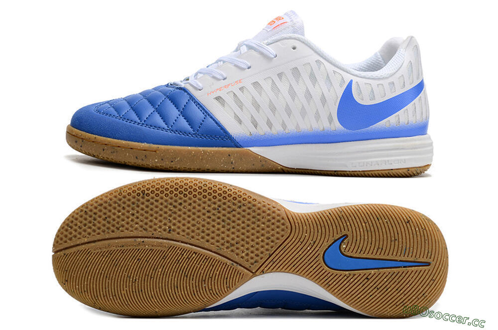 Unisex Nike Lunar Gato 2 IC Indoor & Futsal Low-Tops Football Shoes - White/Blue 1