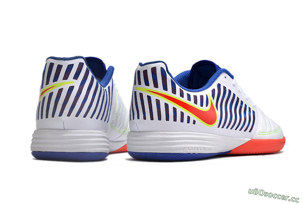 Unisex Nike Lunar Gato 2 IC Indoor & Futsal Low-Tops Football Shoes - White/Blue/Red 6