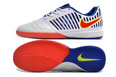 Unisex Nike Lunar Gato 2 IC Indoor & Futsal Low-Tops Football Shoes - White/Blue/Red