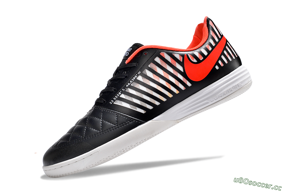 Unisex Nike Lunar Gato 2 IC Indoor & Futsal Low-Tops Football Shoes - Black/White/Red 5
