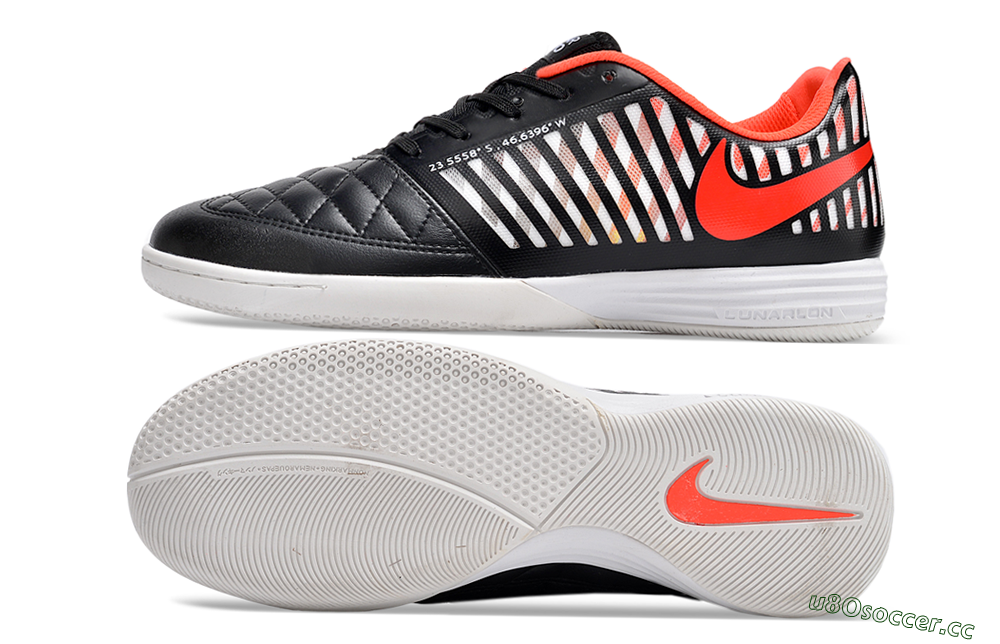 Unisex Nike Lunar Gato 2 IC Indoor & Futsal Low-Tops Football Shoes - Black/White/Red 1