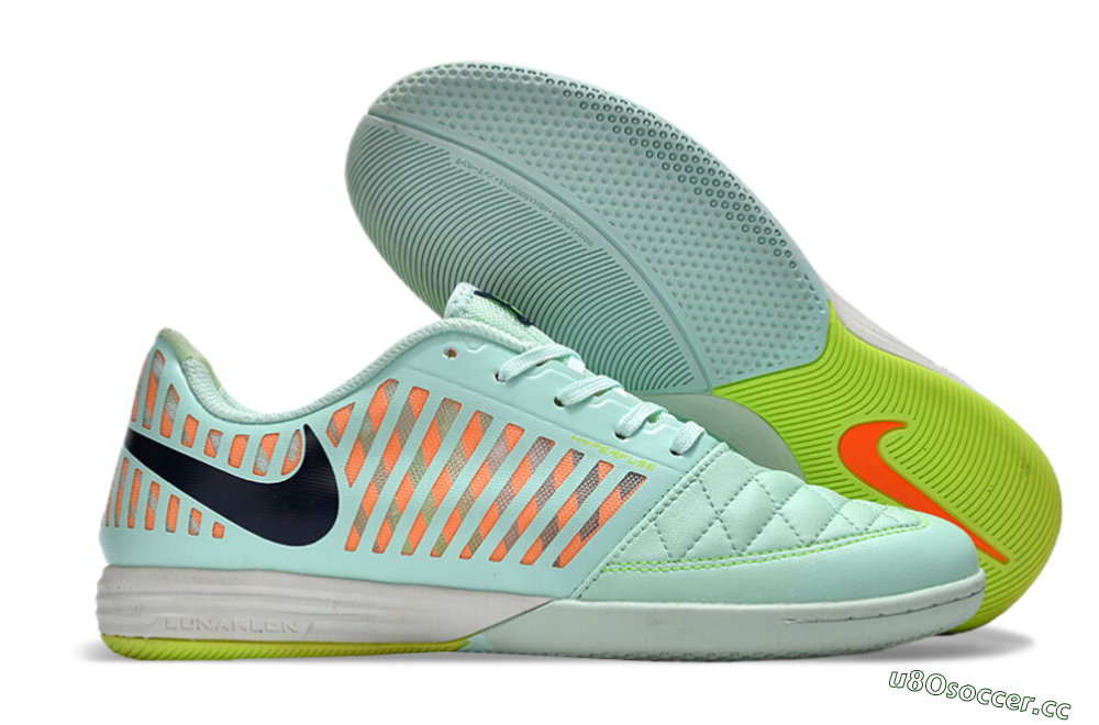 Unisex Nike Lunar Gato 2 IC Indoor & Futsal Low-Tops Football Shoes - Jade/Black/Red 2