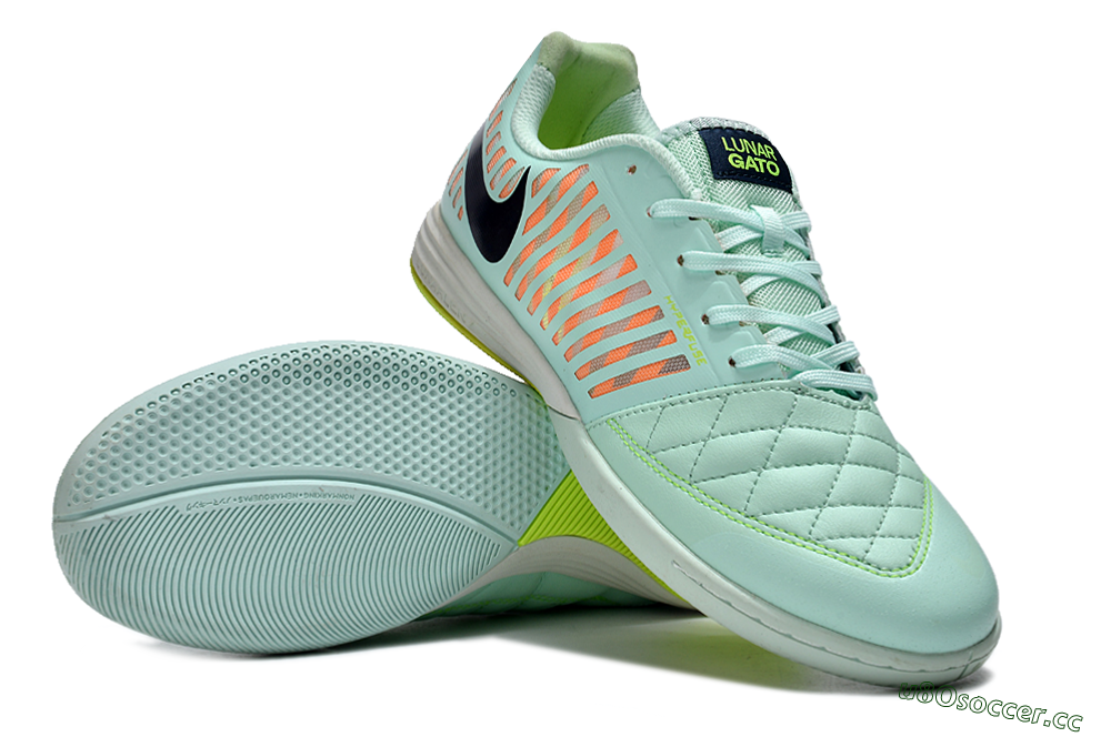 Unisex Nike Lunar Gato 2 IC Indoor & Futsal Low-Tops Football Shoes - Jade/Black/Red 0