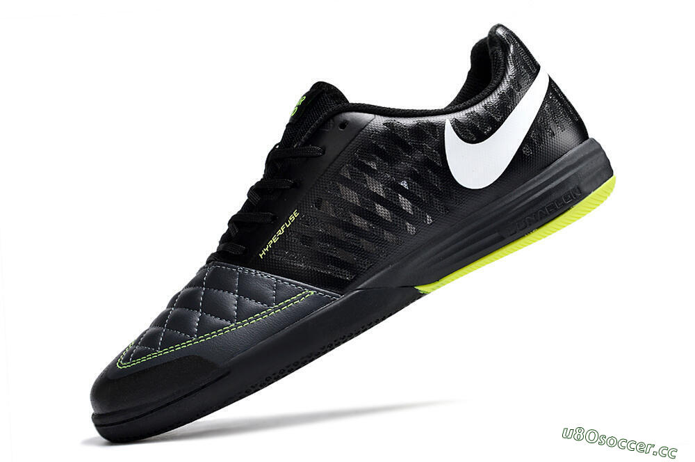 Unisex Nike Lunar Gato 2 IC Indoor & Futsal Low-Tops Football Shoes - Black/White/Yellow 4
