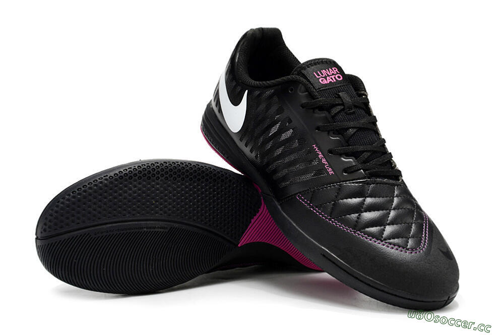 Unisex Nike Lunar Gato 2 IC Indoor & Futsal Low-Tops Football Shoes - Black/White/Purple 3