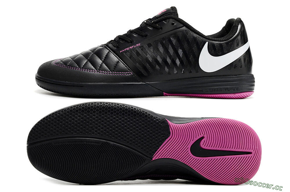 Unisex Nike Lunar Gato 2 IC Indoor & Futsal Low-Tops Football Shoes - Black/White/Purple 1
