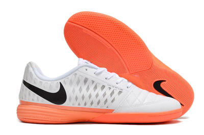 Unisex Nike Lunar Gato 2 IC Indoor & Futsal Low-Tops Football Shoes - White/Black/Orange