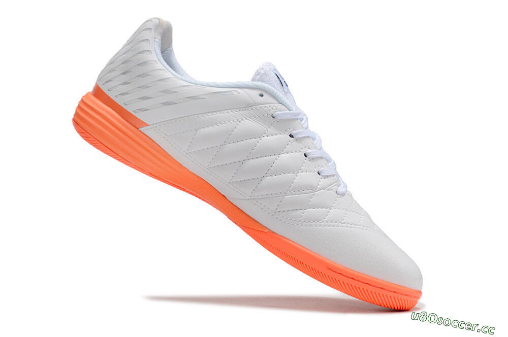 Unisex Nike Lunar Gato 2 IC Indoor & Futsal Low-Tops Football Shoes - White/Black/Orange 4