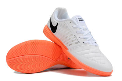 Unisex Nike Lunar Gato 2 IC Indoor & Futsal Low-Tops Football Shoes - White/Black/Orange