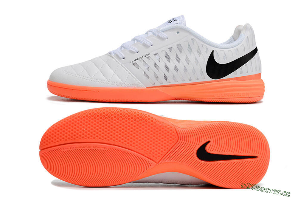 Unisex Nike Lunar Gato 2 IC Indoor & Futsal Low-Tops Football Shoes - White/Black/Orange 1