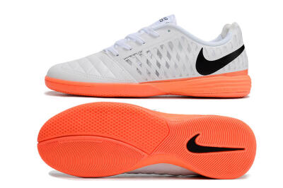 Unisex Nike Lunar Gato 2 IC Indoor & Futsal Low-Tops Football Shoes - White/Black/Orange