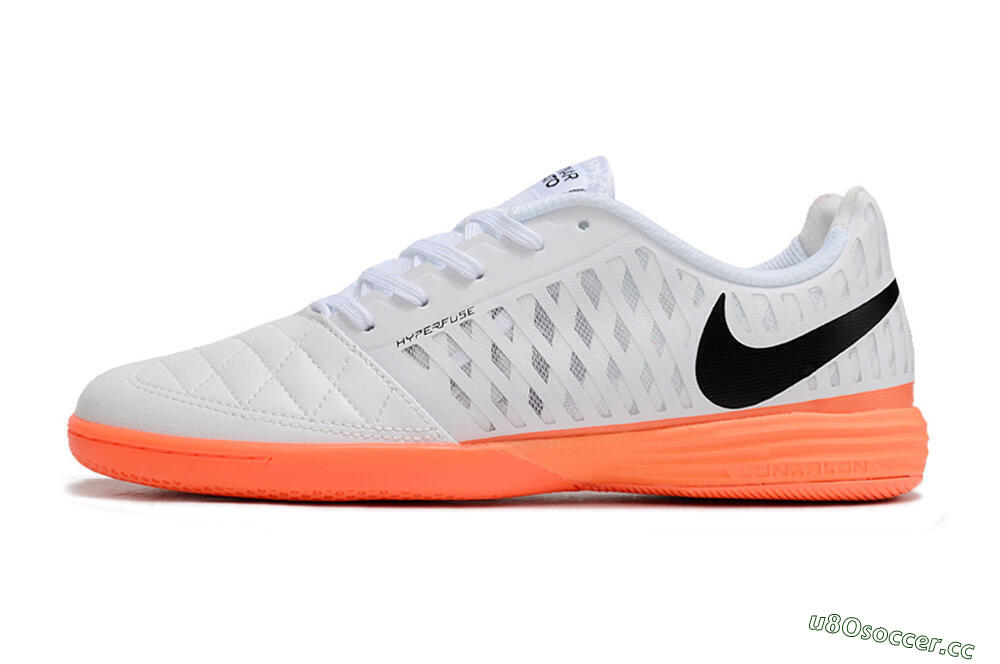 Unisex Nike Lunar Gato 2 IC Indoor & Futsal Low-Tops Football Shoes - White/Black/Orange 0