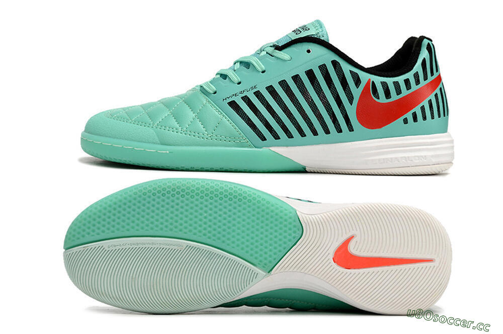 Unisex Nike Lunar Gato 2 IC Indoor & Futsal Low-Tops Football Shoes - Jade/Black/Red 1