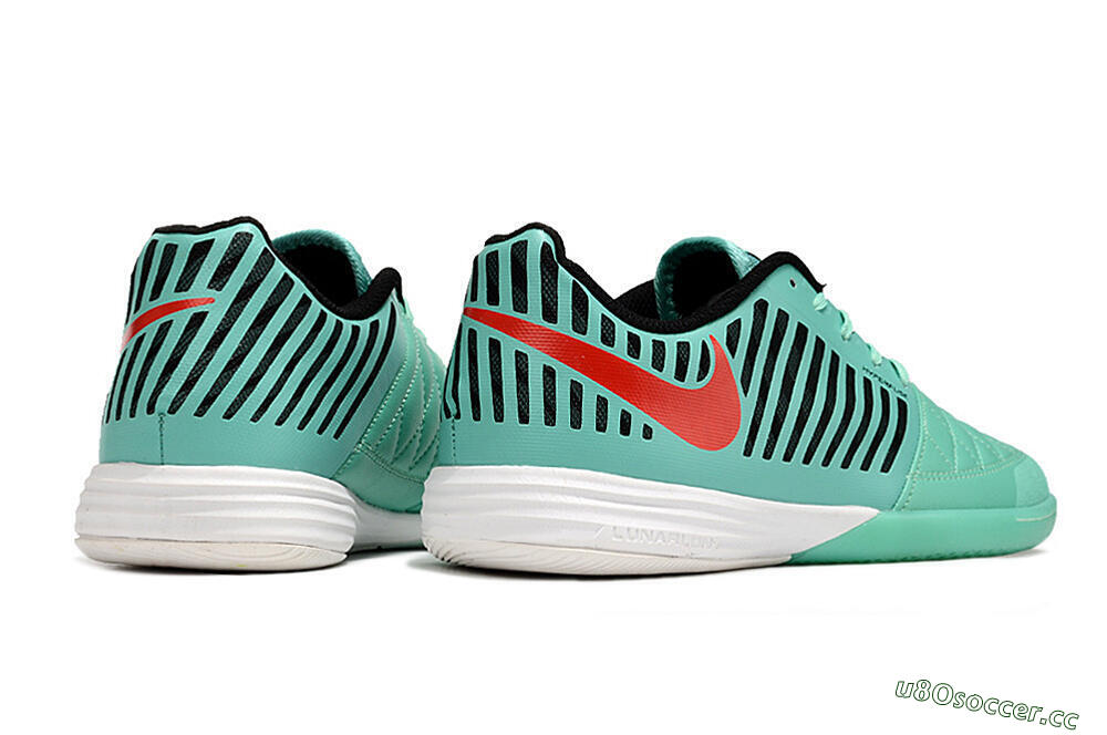 Unisex Nike Lunar Gato 2 IC Indoor & Futsal Low-Tops Football Shoes - Jade/Black/Red 6