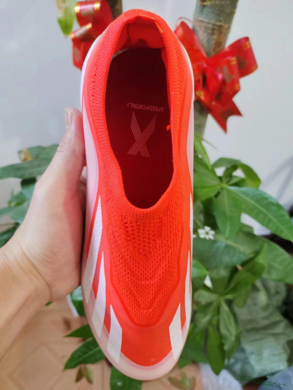 Men's Adidas X Crazyfast+ Laceless FG Firm Ground Low-Tops Football Boots - Red/White/Yellow