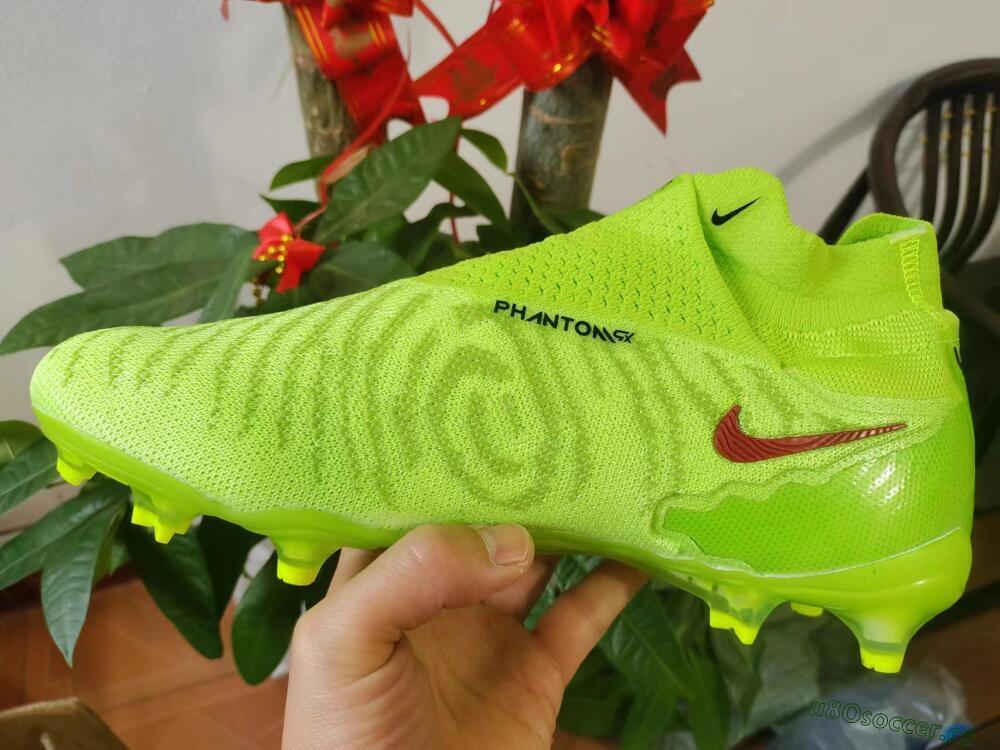 Men's Nike Phantom GX Elite DF Link FG Firm Ground High-Tops Football Boots - Green/Black/Red