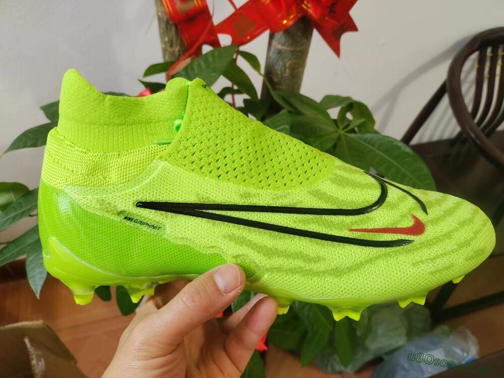Men's Nike Phantom GX Elite DF Link FG Firm Ground High-Tops Football Boots - Green/Black/Red