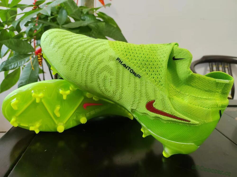 Men's Nike Phantom GX Elite DF Link FG Firm Ground High-Tops Football Boots - Green/Black/Red
