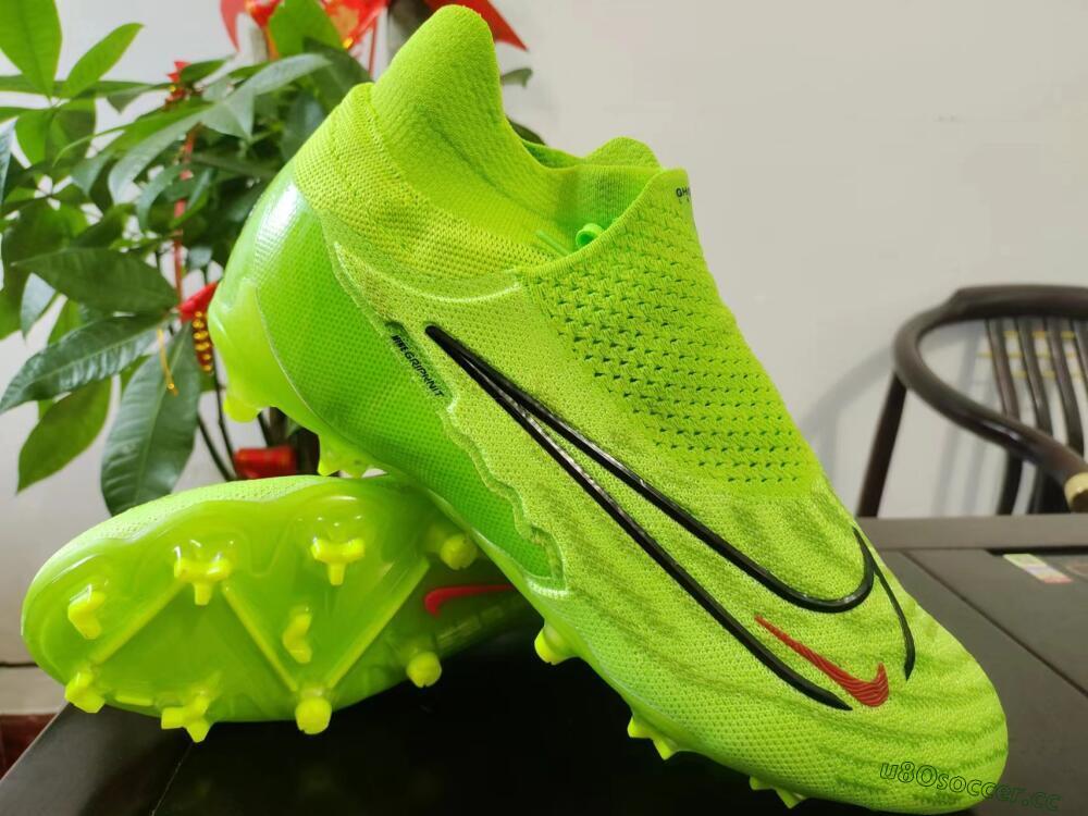 Men's Nike Phantom GX Elite DF Link FG Firm Ground High-Tops Football Boots - Green/Black/Red