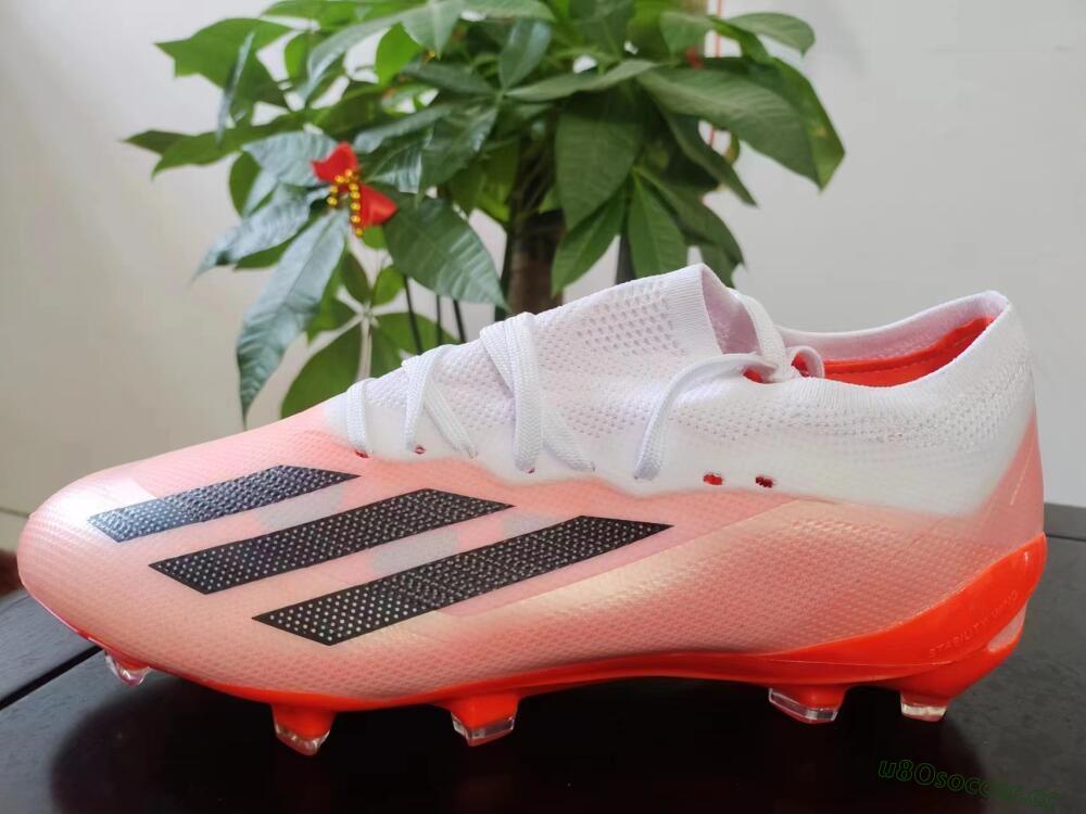 Men's Adidas X Crazyfast.1 FG Firm Ground Low-Tops Football Boots - White/Red/Black