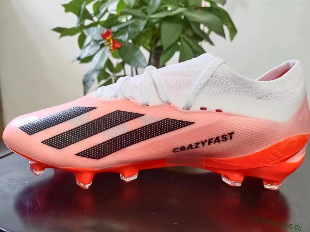 Men's Adidas X Crazyfast.1 FG Firm Ground Low-Tops Football Boots - White/Red/Black