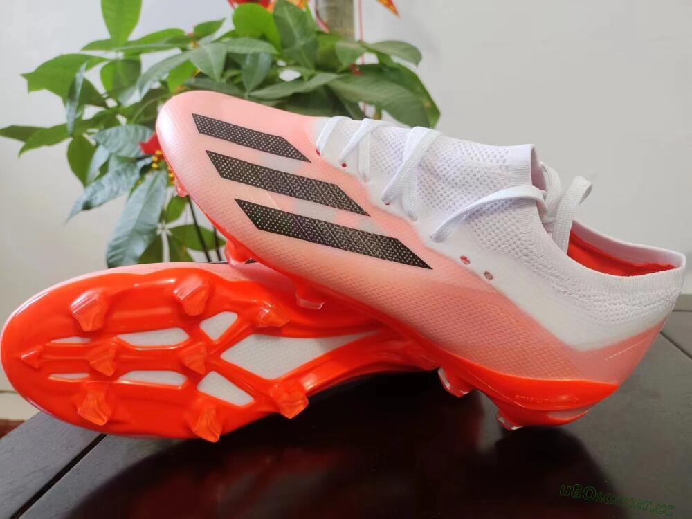 Men's Adidas X Crazyfast.1 FG Firm Ground Low-Tops Football Boots - White/Red/Black