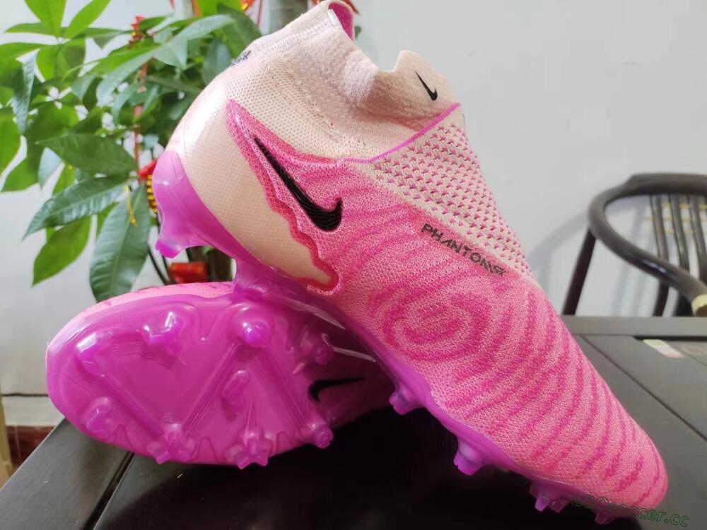 Men's Nike Phantom GX Elite DF Link FG Firm Ground High-Tops Football Boots - Pink/Black/Gold