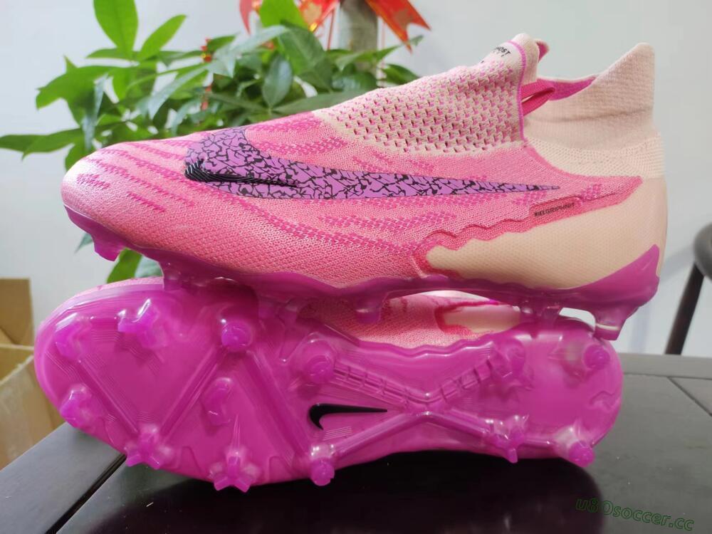 Men's Nike Phantom GX Elite DF Link FG Firm Ground High-Tops Football Boots - Pink/Black/Gold