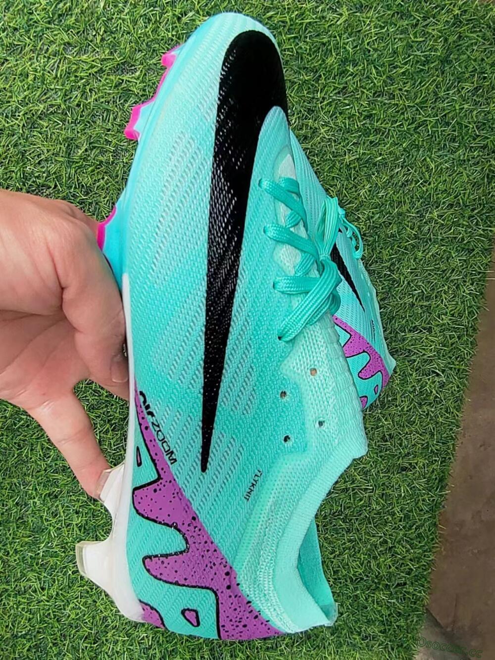 Men's Nike Air Zoom Mercurial Vapor 16 Elite FG Firm Ground Low-Tops Football Boots - Green/Purple/Black