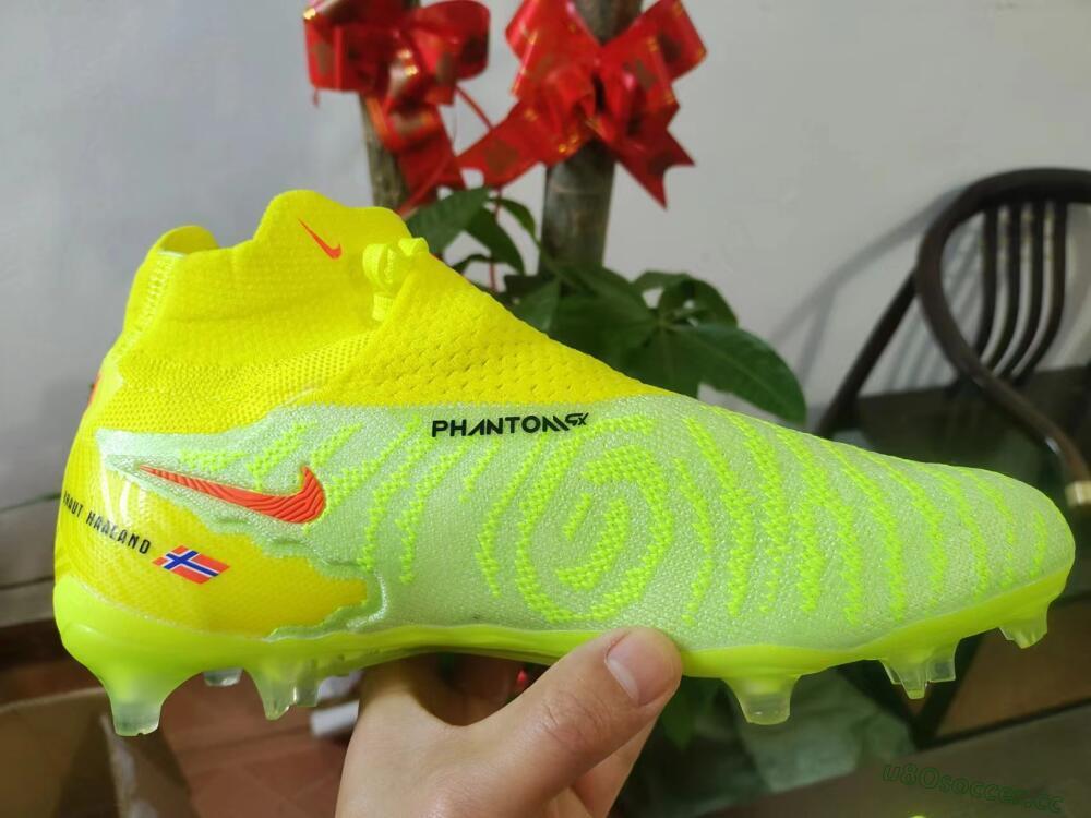 Men's Nike Phantom GX Elite DF FG Firm Ground High-Tops Football Boots - Green/Yellow/Black