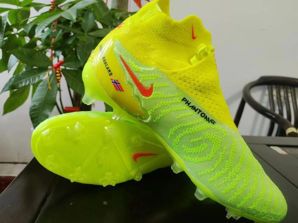 Men's Nike Phantom GX Elite DF FG Firm Ground High-Tops Football Boots - Green/Yellow/Black