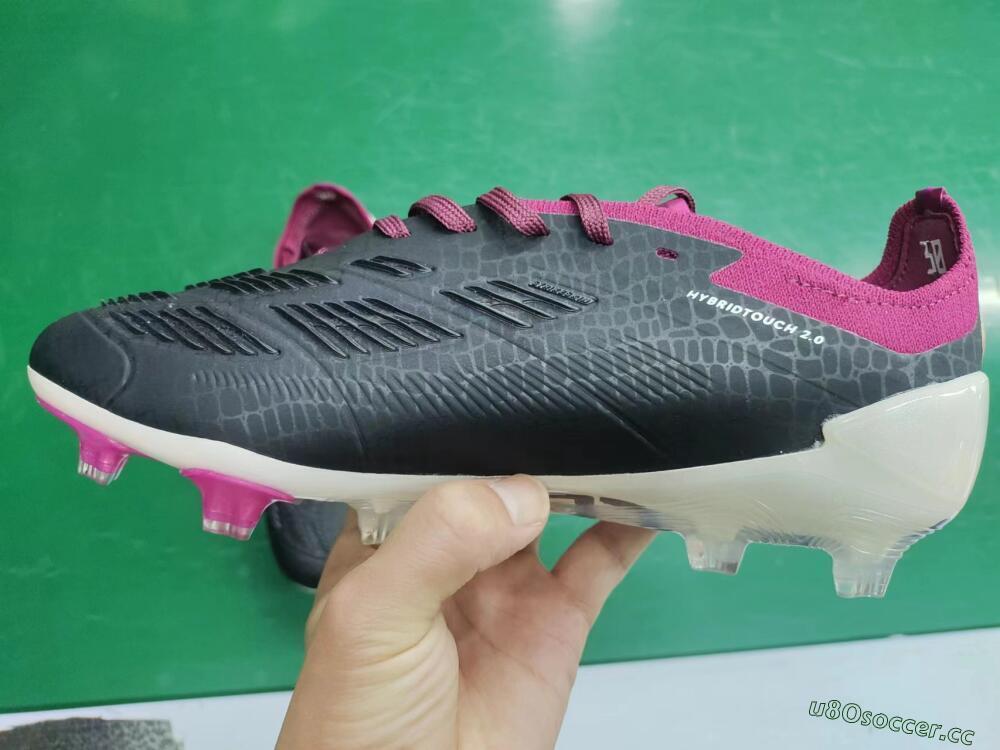Men's Adidas Predator Accuracy.1 FG Firm Ground Low-Tops Football Boots - Black/White/Purple