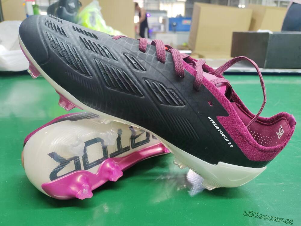 Men's Adidas Predator Accuracy.1 FG Firm Ground Low-Tops Football Boots - Black/White/Purple