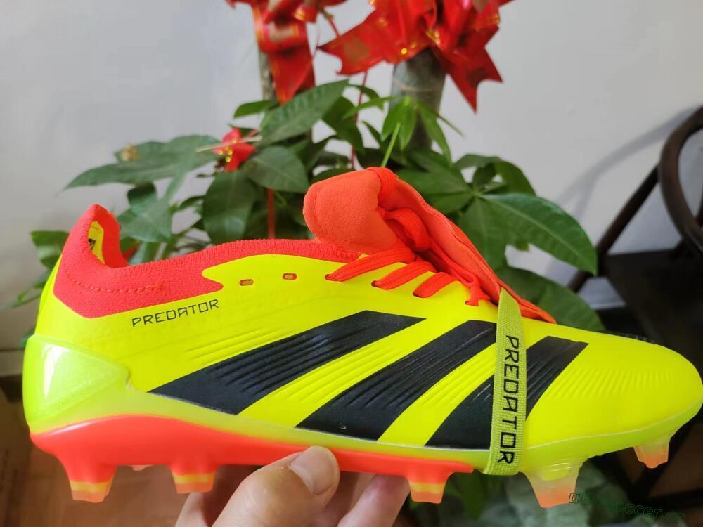 Men's Adidas Predator Elite Foldover Tongue FG Firm Ground Low-Tops Football Boots - Yellow/Black/Red