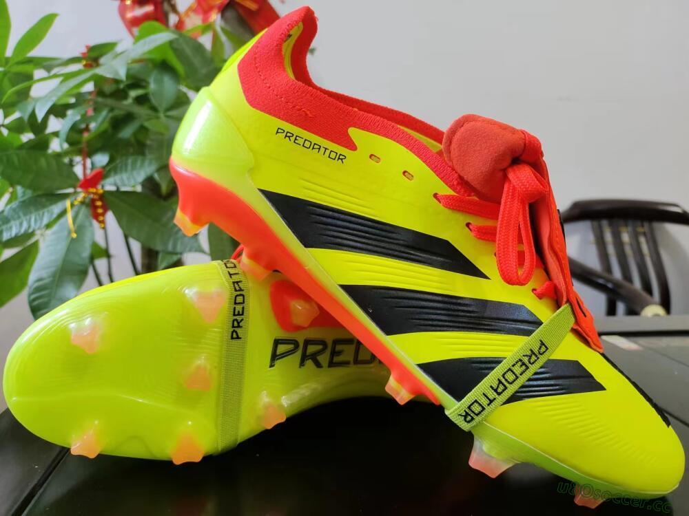 Men's Adidas Predator Elite Foldover Tongue FG Firm Ground Low-Tops Football Boots - Yellow/Black/Red
