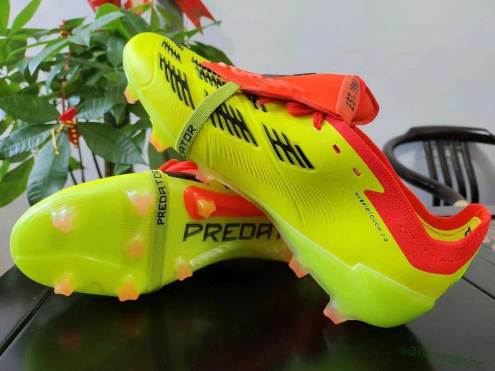Men's Adidas Predator Elite Foldover Tongue FG Firm Ground Low-Tops Football Boots - Yellow/Black/Red