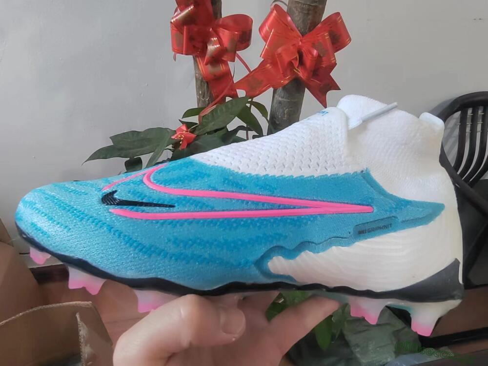 Men's Nike Phantom GX Elite DF FG Firm Ground High-Tops Football Boots - Blue/Pink/White