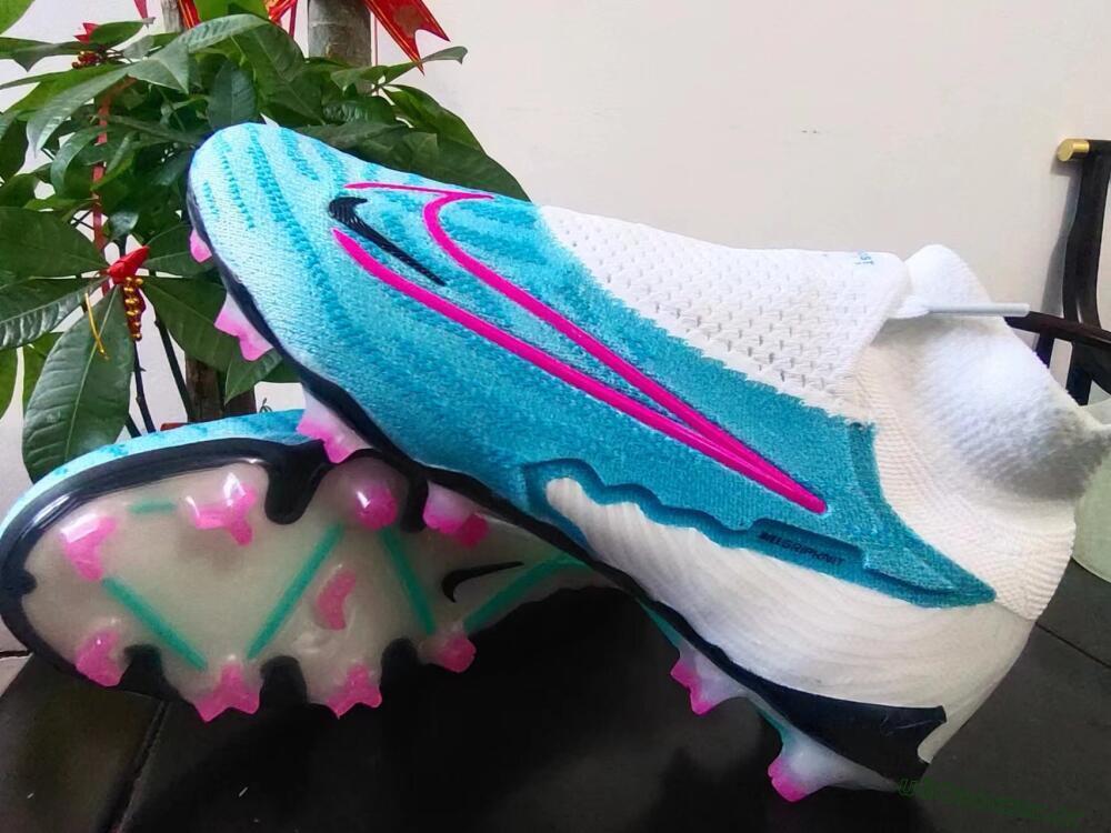 Men's Nike Phantom GX Elite DF FG Firm Ground High-Tops Football Boots - Blue/Pink/White
