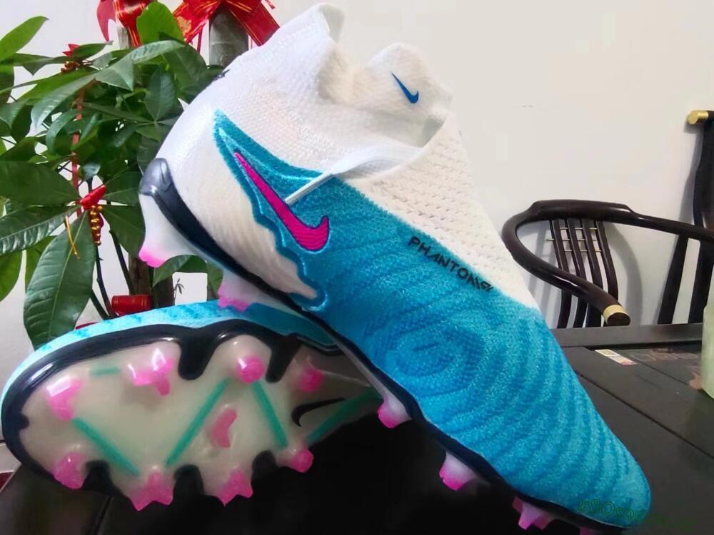 Men's Nike Phantom GX Elite DF FG Firm Ground High-Tops Football Boots - Blue/Pink/White