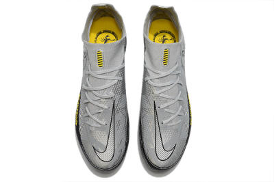 Men's Nike Phantom Scorpion Elite DF FG Firm Ground High-Tops Football Boots - Silver/Yellow/Black